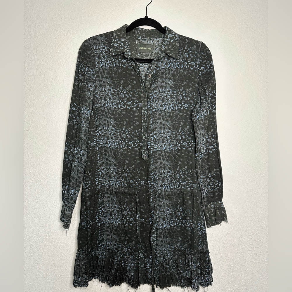 ZADIG & VOLTAIRE cotton dress distressed hem